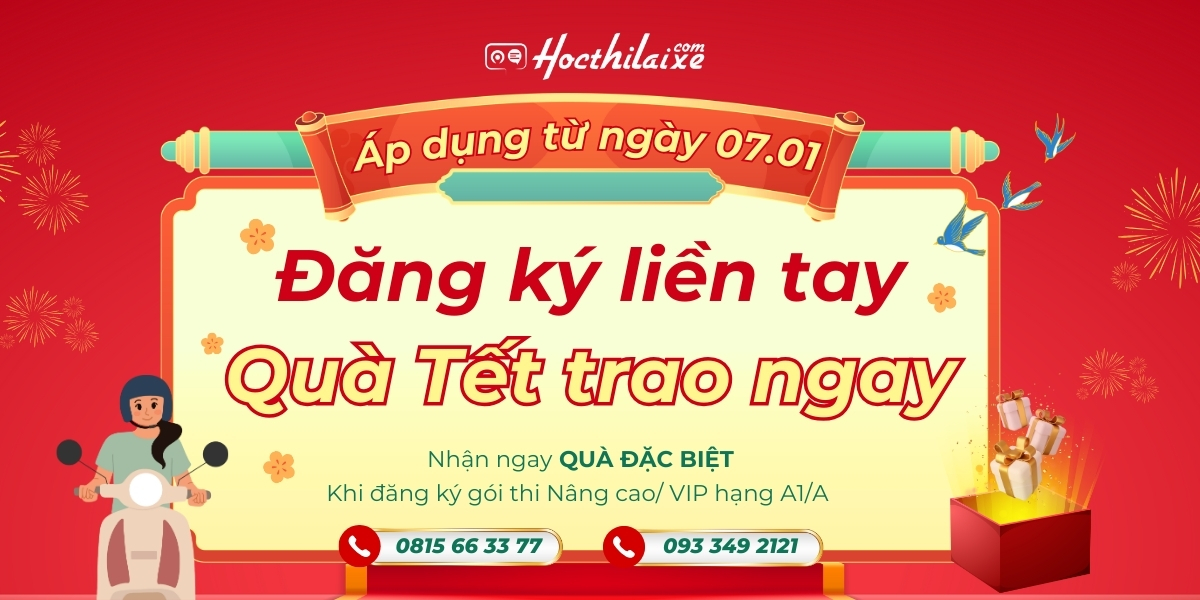 Quà tặng học viên đăng ký học thi lái xe bằng A, A1