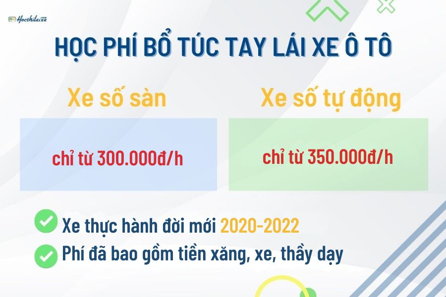 Bảng phí bổ túc tay lái