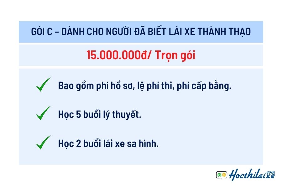 HỌC PHÍ THI BẰNG LÁI XE HẠNG C