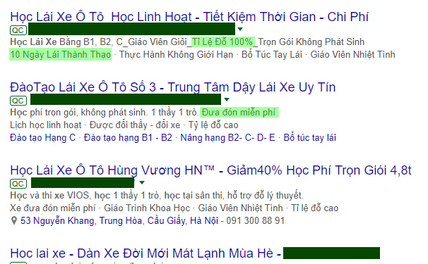 Các quảng cáo học bằng lái B2 với giá rẻ cực sốc